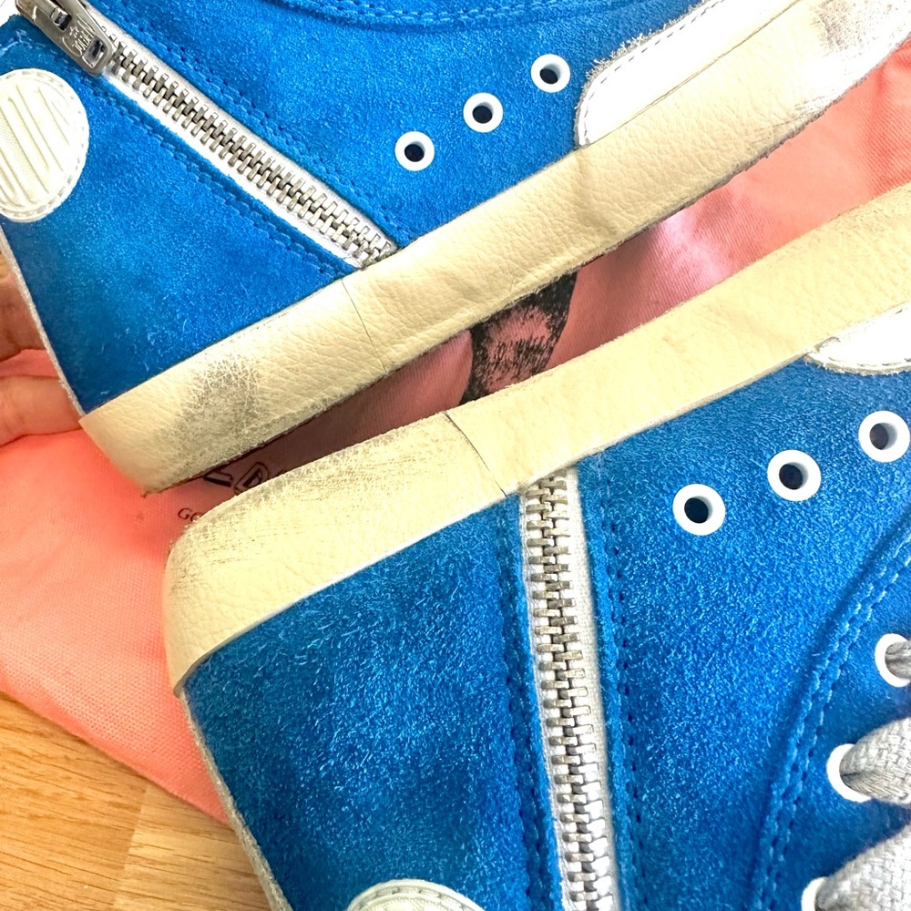 Golden Goose Francy Size 31 US 13 in Royal Blue GGDB Kids High Tops - Picture 7 of 8